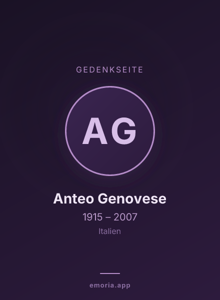 Gedenkportrait von Anteo Genovese