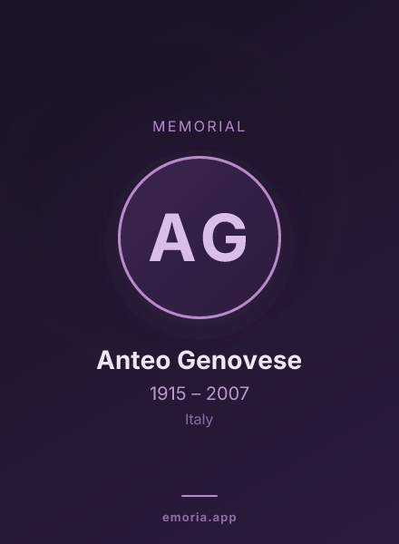 Memorial portrait of Anteo Genovese