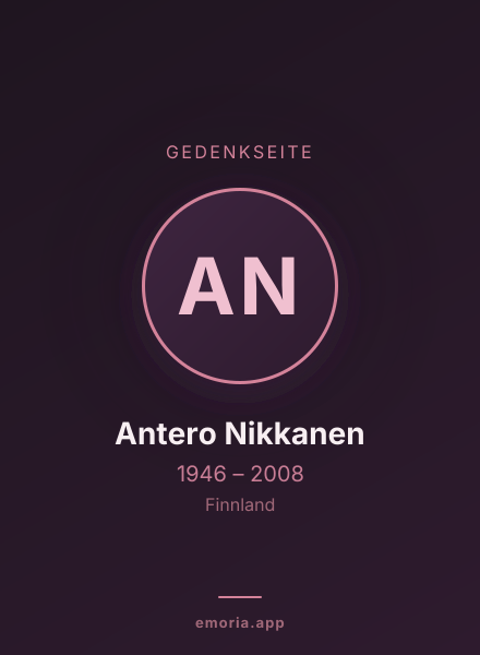 Gedenkportrait von Antero Nikkanen