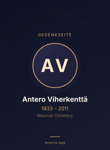 Gedenkportrait von Antero Viherkenttä