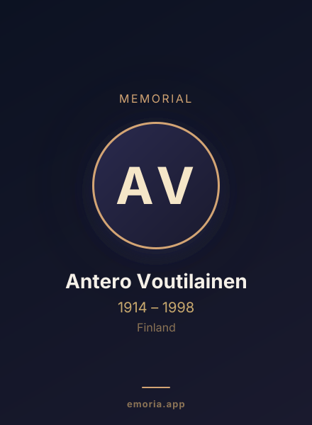 Memorial portrait of Antero Voutilainen