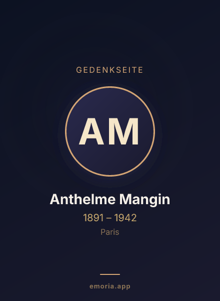 Gedenkportrait von Anthelme Mangin