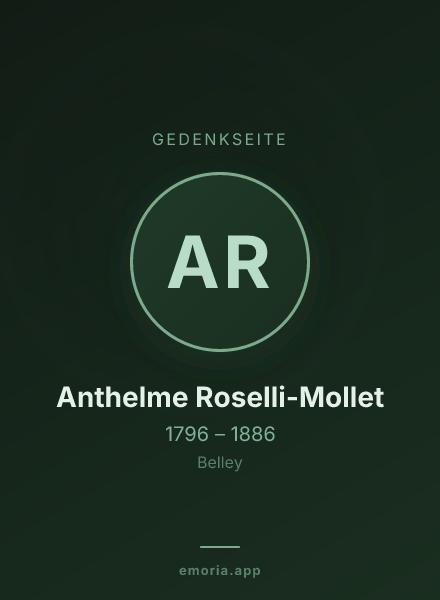 Gedenkportrait von Anthelme Roselli-Mollet