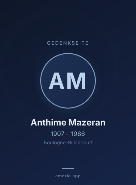Gedenkportrait von Anthime Mazeran