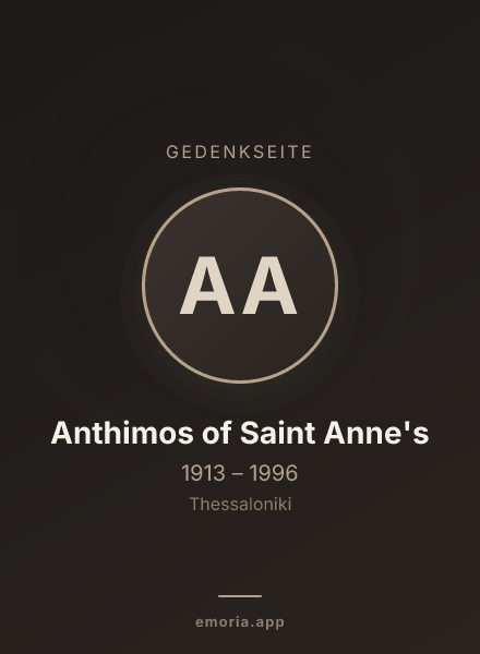 Gedenkportrait von Anthimos of Saint Anne's