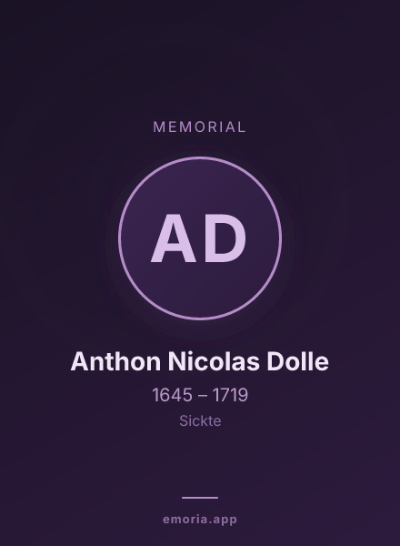 Memorial portrait of Anthon Nicolas Dolle
