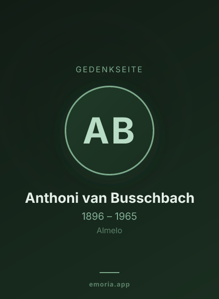 Gedenkportrait von Anthoni van Busschbach