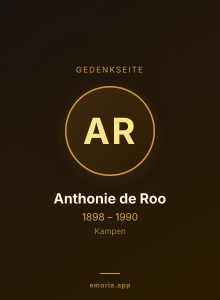 Gedenkportrait von Anthonie de Roo