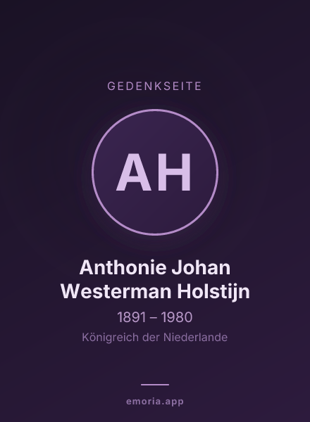 Gedenkportrait von Anthonie Johan Westerman Holstijn