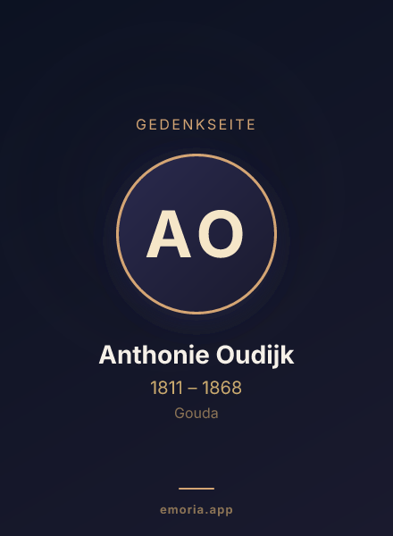 Gedenkportrait von Anthonie Oudijk