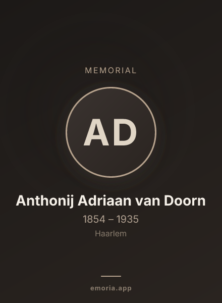 Memorial portrait of Anthonij Adriaan van Doorn