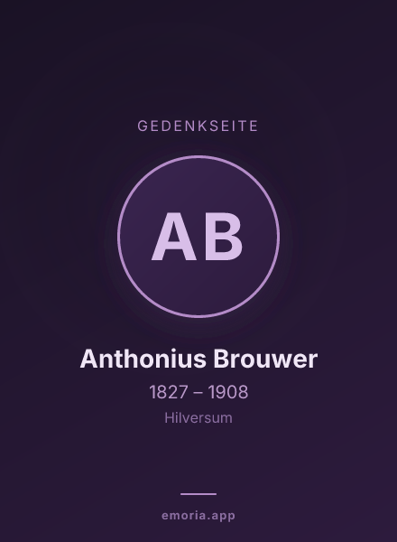 Gedenkportrait von Anthonius Brouwer