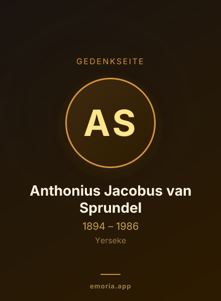 Gedenkportrait von Anthonius Jacobus van Sprundel
