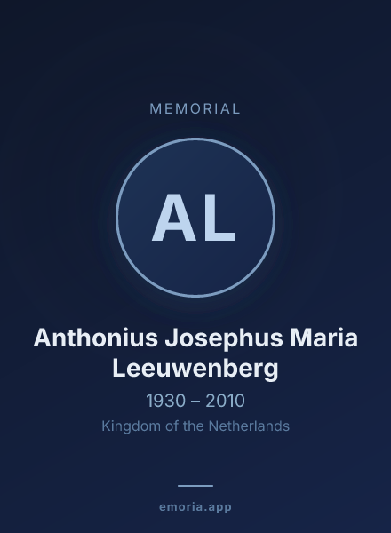 Memorial portrait of Anthonius Josephus Maria Leeuwenberg