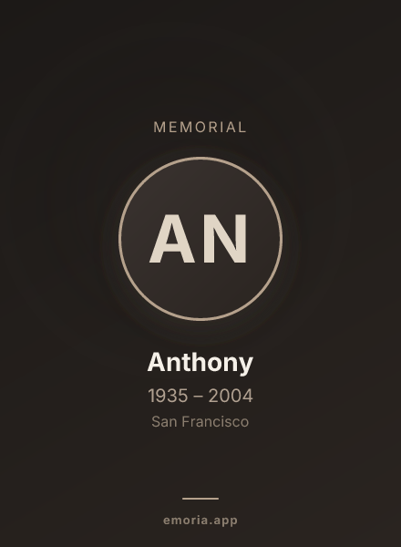Memorial portrait of Anthony