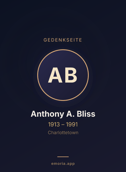 Gedenkportrait von Anthony A. Bliss