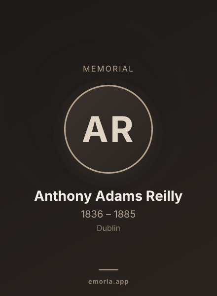 Memorial portrait of Anthony Adams Reilly