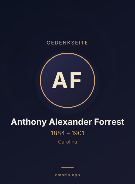 Gedenkportrait von Anthony Alexander Forrest