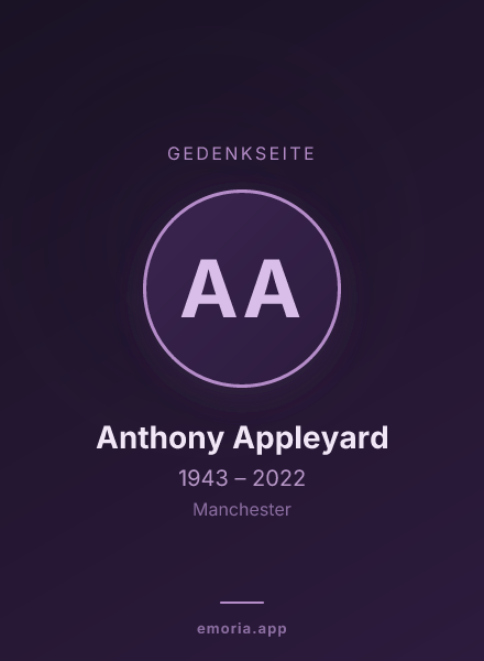 Gedenkportrait von Anthony Appleyard