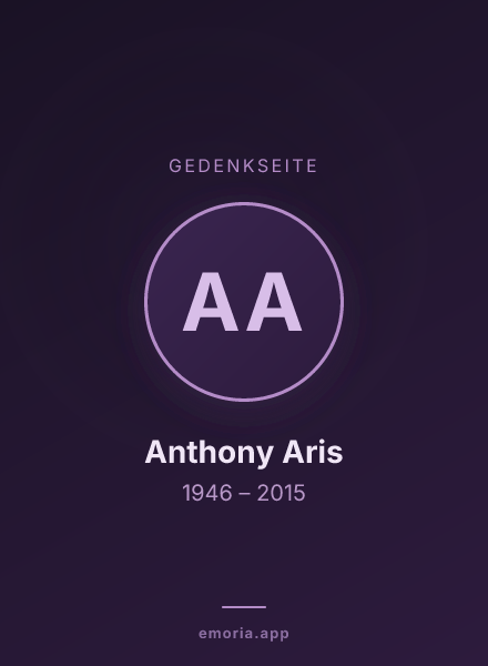 Gedenkportrait von Anthony Aris