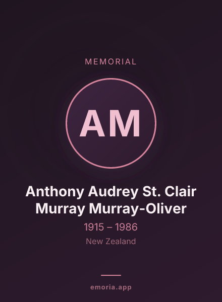 Memorial portrait of Anthony Audrey St. Clair Murray Murray-Oliver