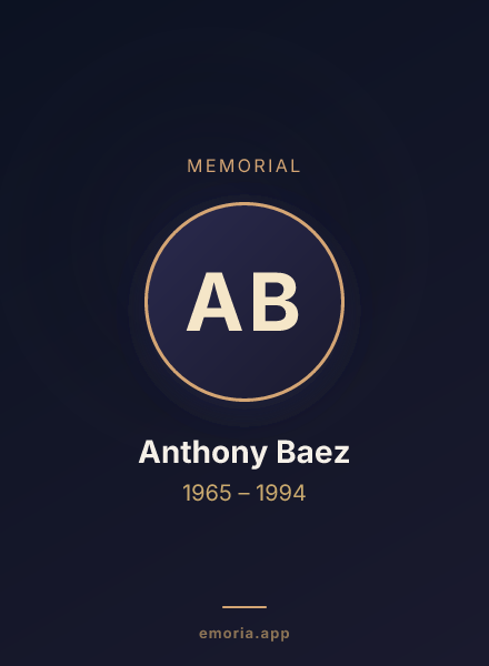 Memorial portrait of Anthony Baez