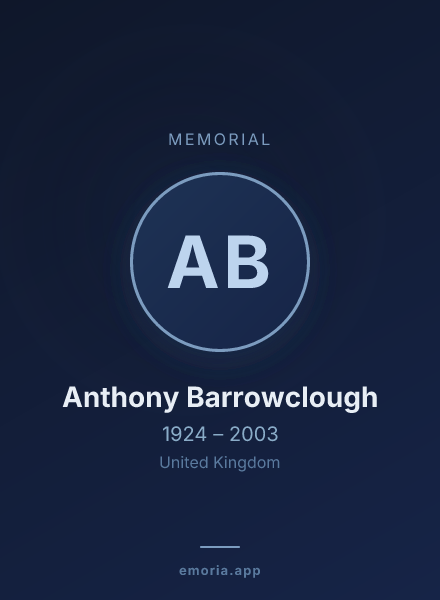 Memorial portrait of Anthony Barrowclough
