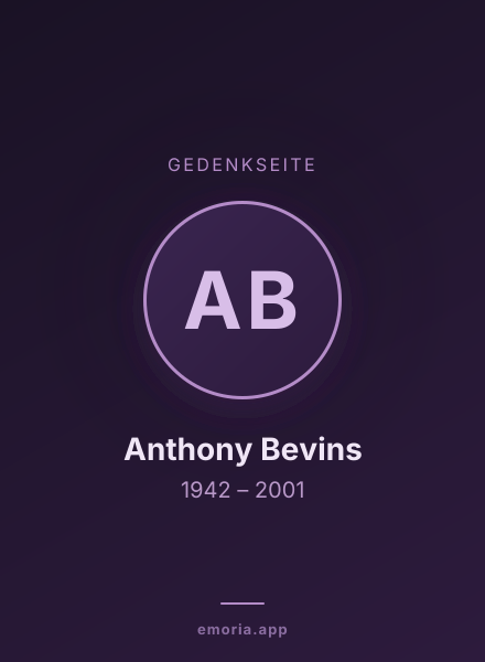 Gedenkportrait von Anthony Bevins