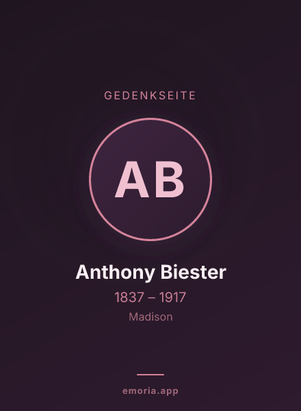 Gedenkportrait von Anthony Biester