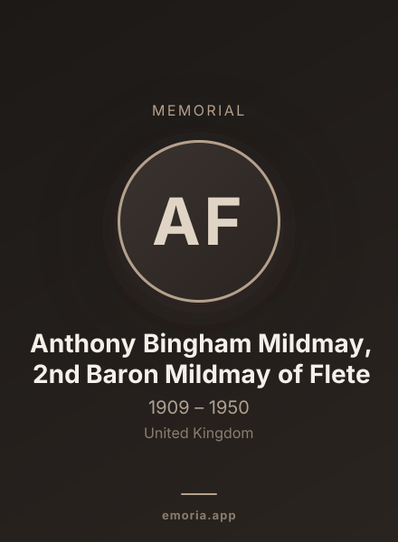 Memorial portrait of Anthony Bingham Mildmay, 2nd Baron Mildmay of Flete