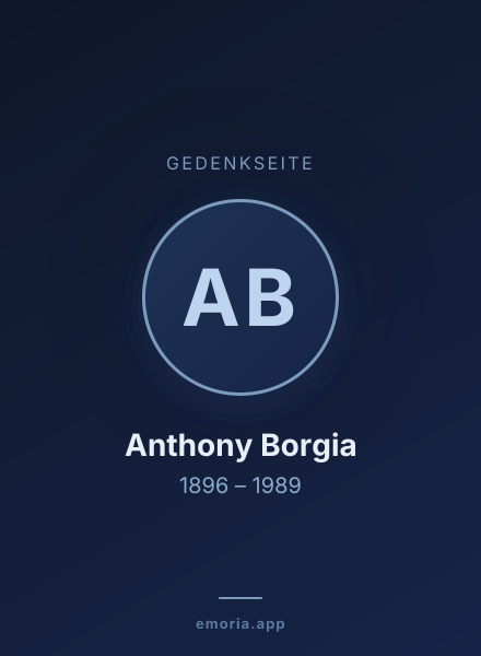 Gedenkportrait von Anthony Borgia