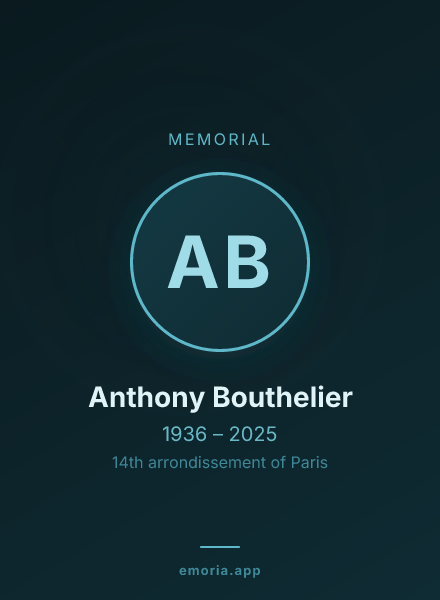 Memorial portrait of Anthony Bouthelier