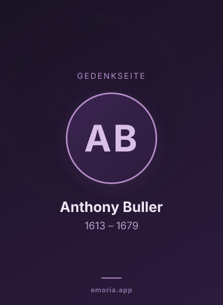Gedenkportrait von Anthony Buller