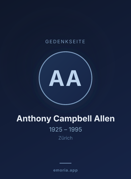 Gedenkportrait von Anthony Campbell Allen