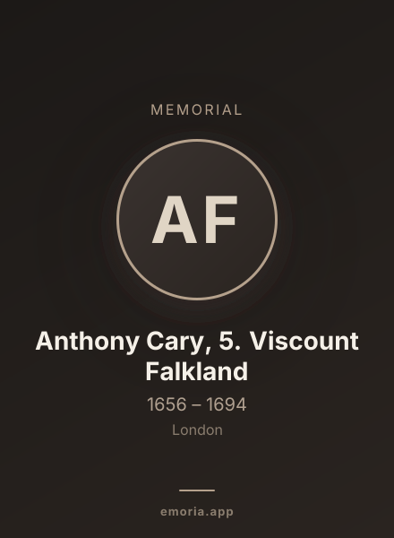 Memorial portrait of Anthony Cary, 5. Viscount Falkland