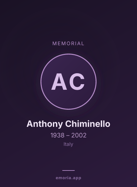 Memorial portrait of Anthony Chiminello