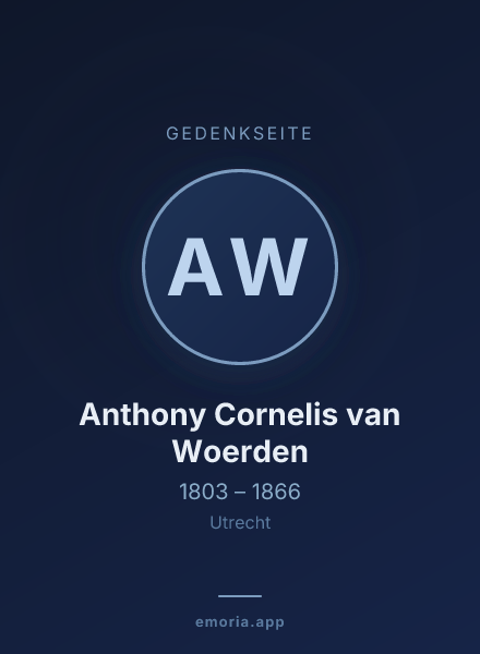 Gedenkportrait von Anthony Cornelis van Woerden