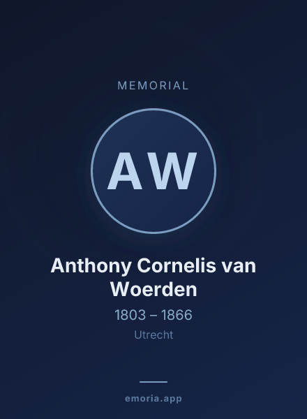 Memorial portrait of Anthony Cornelis van Woerden