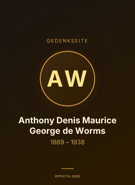 Gedenkportrait von Anthony Denis Maurice George de Worms