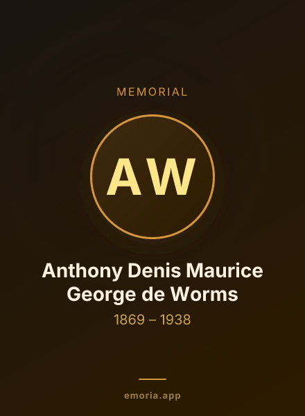 Memorial portrait of Anthony Denis Maurice George de Worms