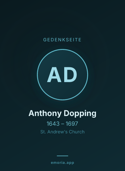 Gedenkportrait von Anthony Dopping