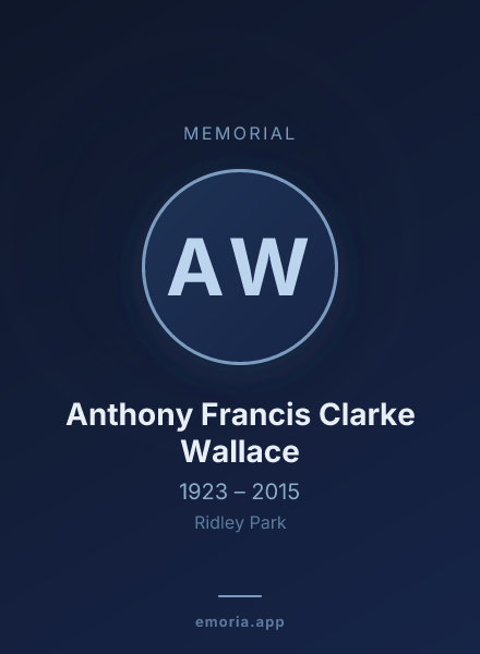 Memorial portrait of Anthony Francis Clarke Wallace