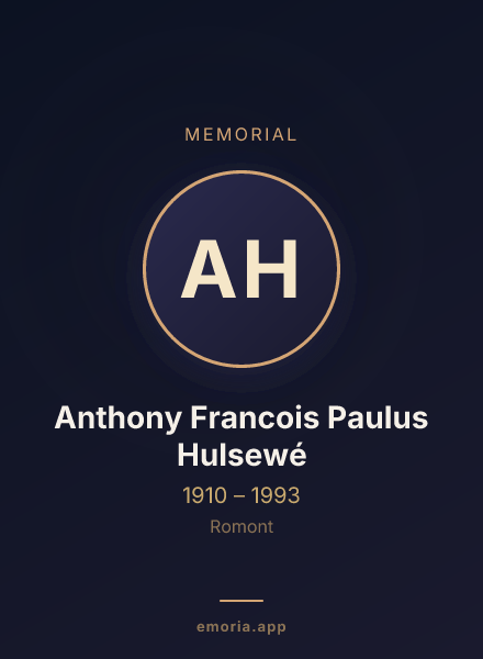Memorial portrait of Anthony Francois Paulus Hulsewé