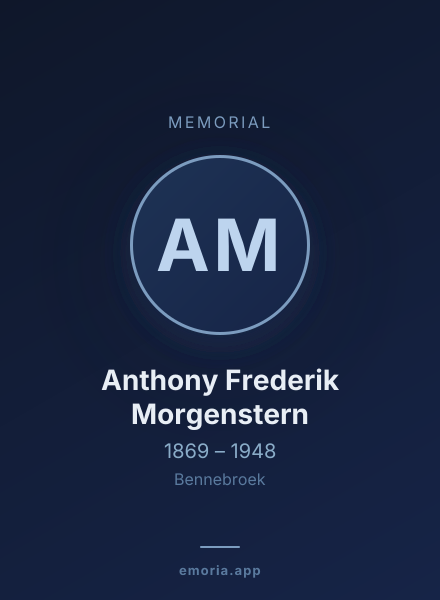 Memorial portrait of Anthony Frederik Morgenstern