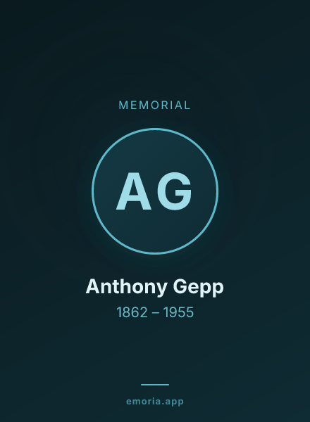 Memorial portrait of Anthony Gepp