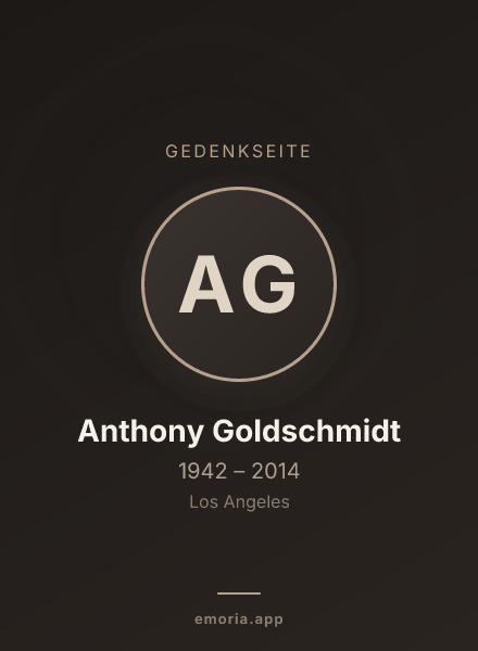 Gedenkportrait von Anthony Goldschmidt