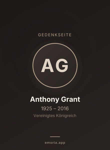 Gedenkportrait von Anthony Grant