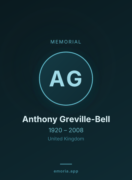 Memorial portrait of Anthony Greville-Bell