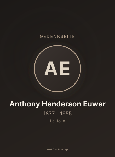 Gedenkportrait von Anthony Henderson Euwer