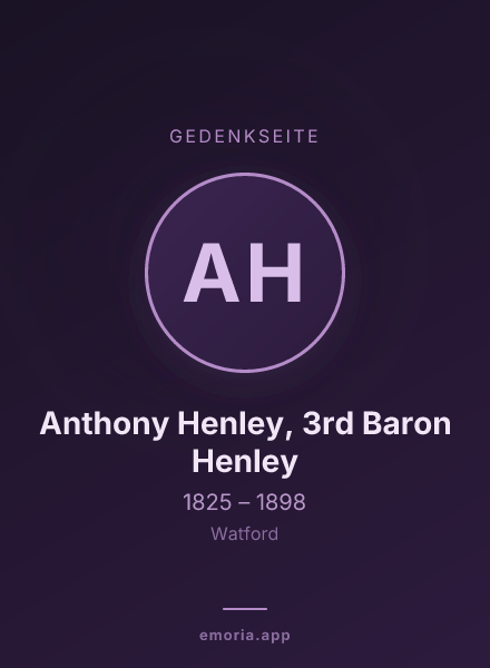 Gedenkportrait von Anthony Henley, 3rd Baron Henley